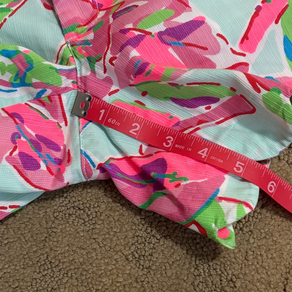 Lilly Pulitzer Women's Scallop Hem Printed Shorts - Mint with Pink & Green - Picture 9 of 9